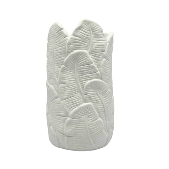 7.5" Tall Embossed Leaf DIY Ceramic Vase by Make Market®
